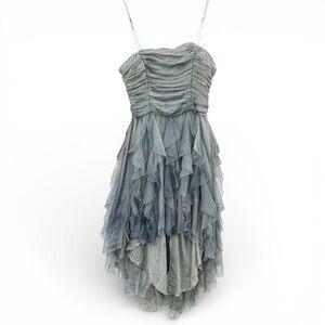 Elegant Blue Strapless Dress